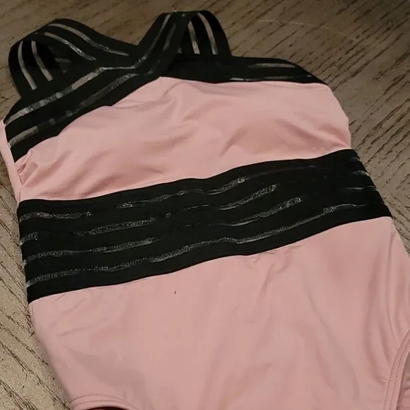 One piece tummy toner mesh swimsuit Small NWT